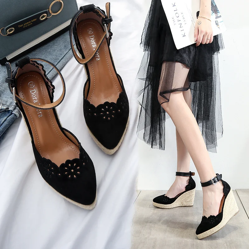 Wongn Wongn 2023 New Sandals With Skirt Hollow Single Shoes Women's Fashion Pointed High Heel Thick Grass
