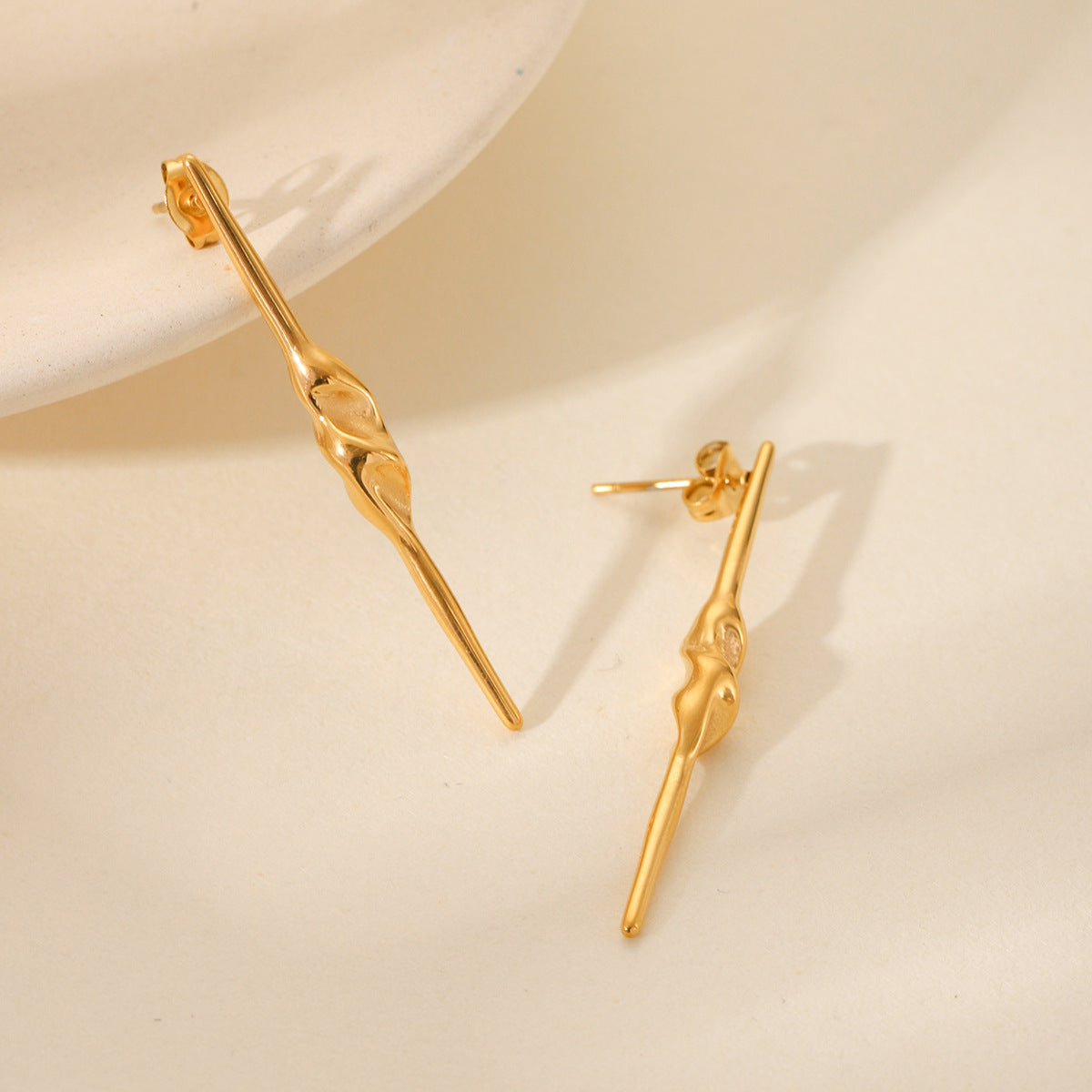 IG Style Geometric Stainless Steel Electroplating Earrings