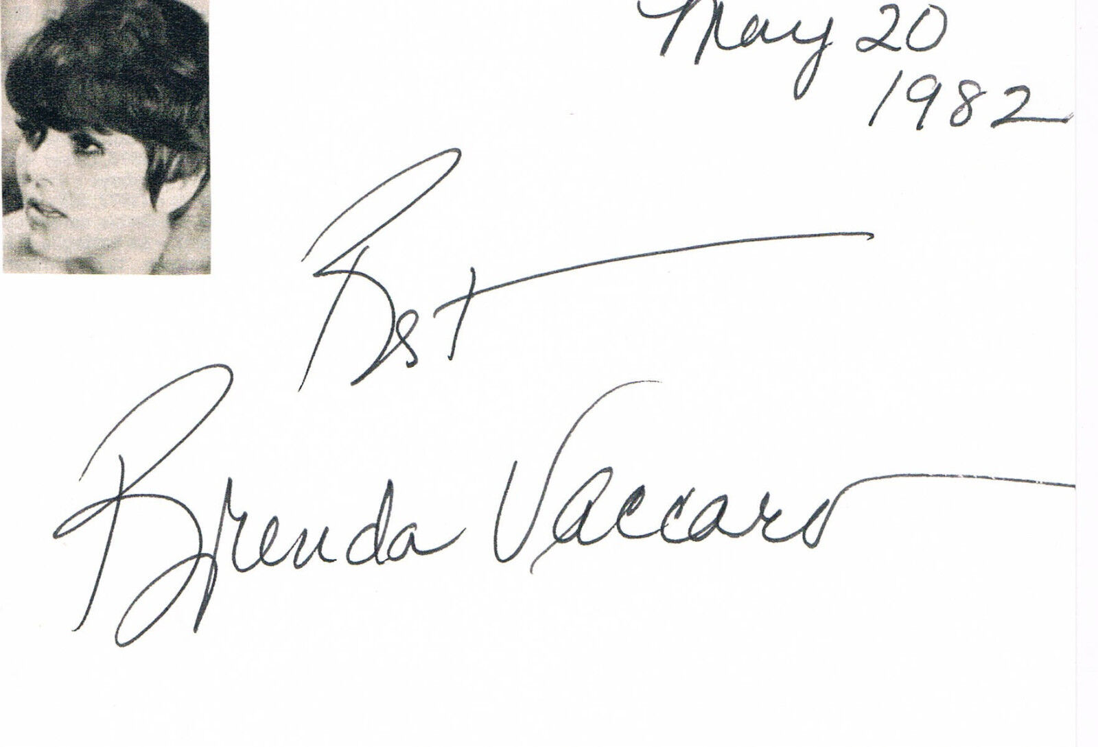 Brenda Vaccaro 1939- autograph signed card 4x6