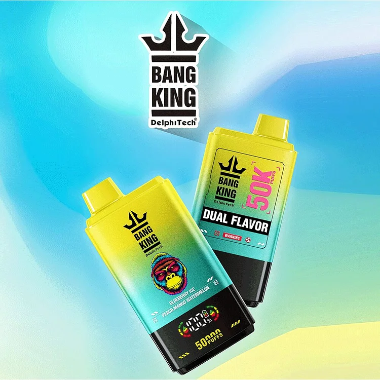 Bang King 50000 50k Puffs 2% 3% 5% Nicotine Double Taste LCD Display (Box of 3) mysite www.vapeshoppromax.com