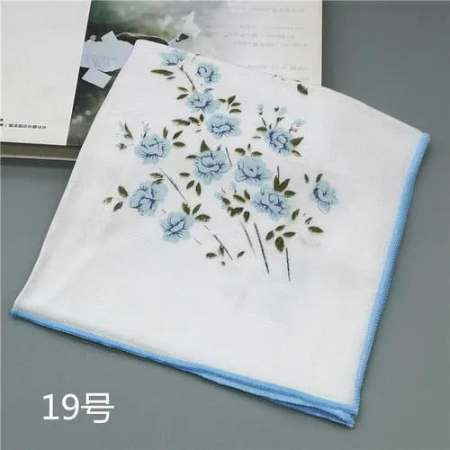 Handkerchiefs Women Kawaii Printing Simple Square Towel Pocket Elegant All-match Womens Leisure Female Cute Handkerchief Cotton