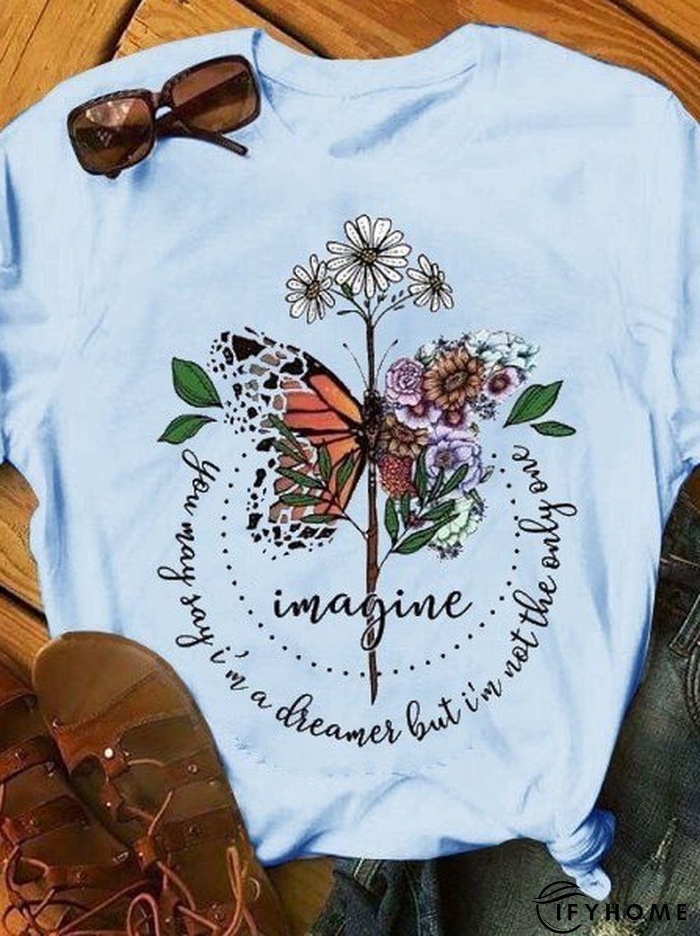 Print Casual Short Sleeve Modal T-shirt & Top | IFYHOME