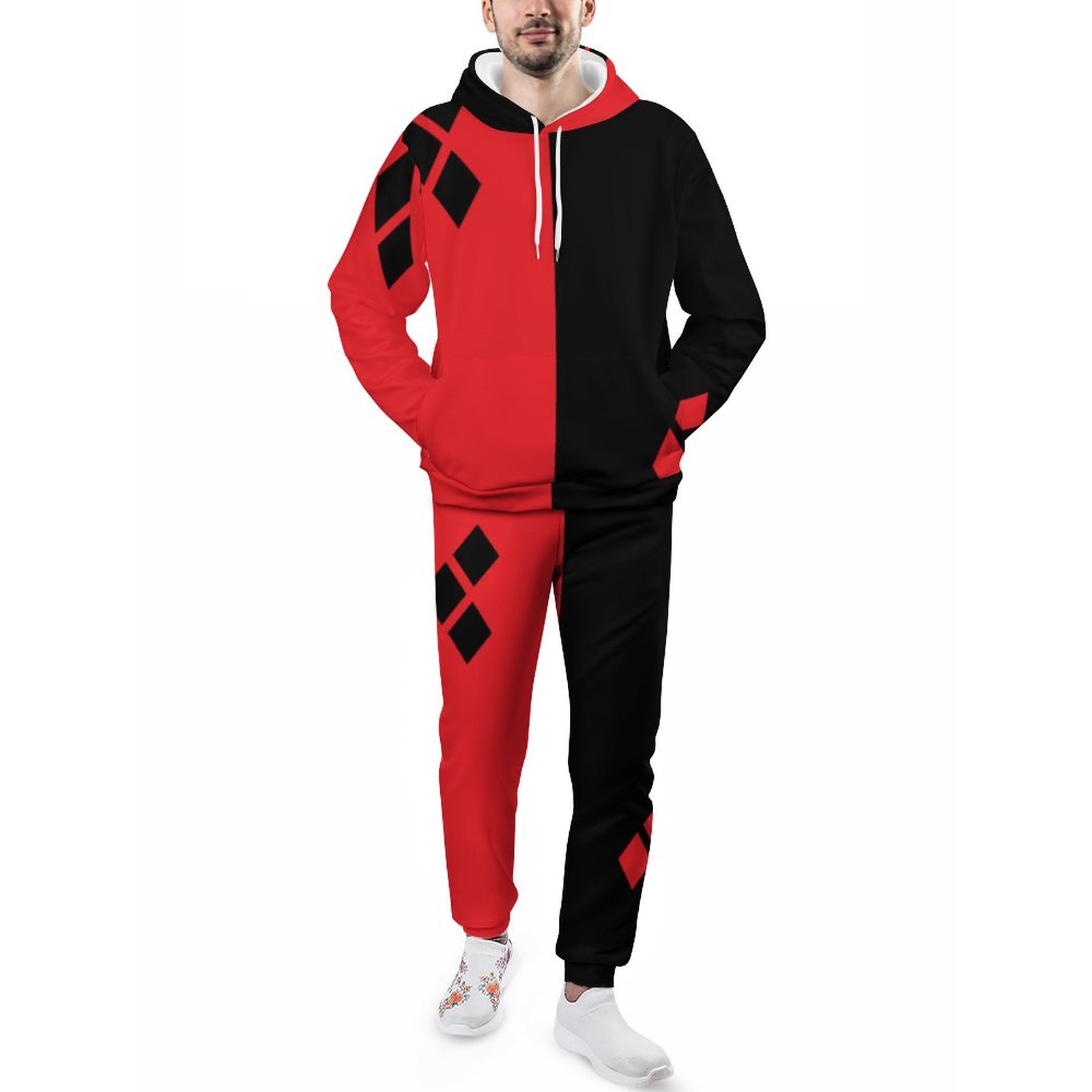 The New Spider Animal Print Adventures Harley Quinn Men's Tracksuit 2 Piece Hoodie Sweatsuit Sets Casual Jogging Athletic Suits