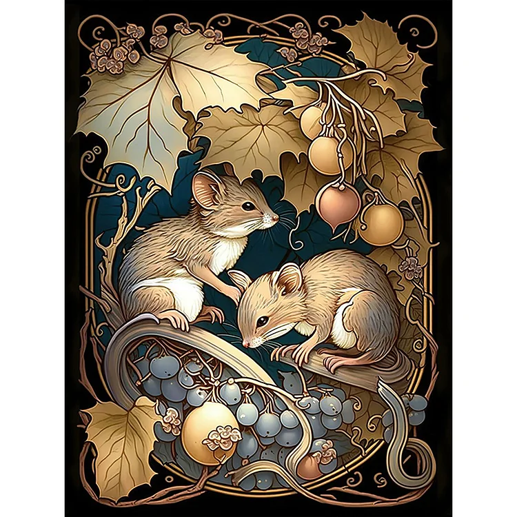Little Mouse 30*40CM (Canvas) Full Round Drill Diamond Painting gbfke