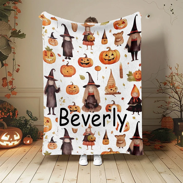 Personalized Blanket, Custom Blanket, Blanket for Kids, Custom Name Blanket, Halloween Blanket, Halloween Gift