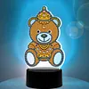DIY Diamond Painting 7 Color Night Light Lamp Home Decoration Ornament Gift Kit(Bear)