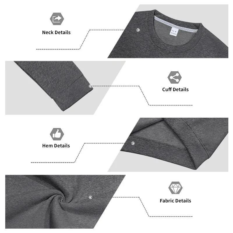 2025 Men’s Autumn/Winter Crewneck Sweatshirt Fleece-lined Warm Simple Loose Fit Classic Style Sweatshirt