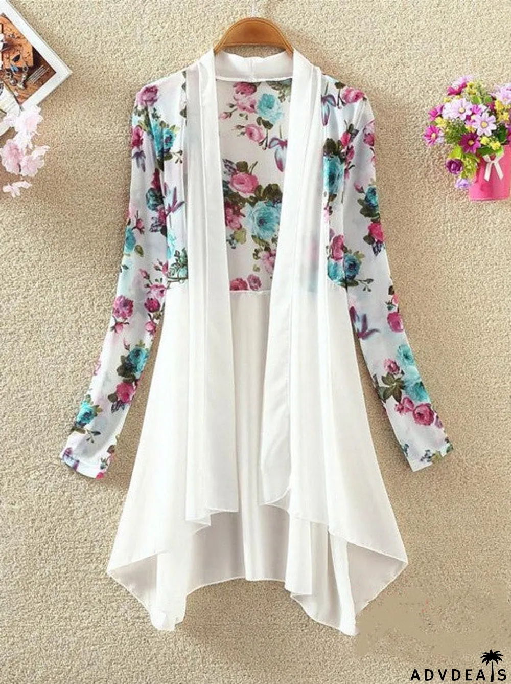Women's Sheer Chiffon Loose Kimono Cardigan Capes Top