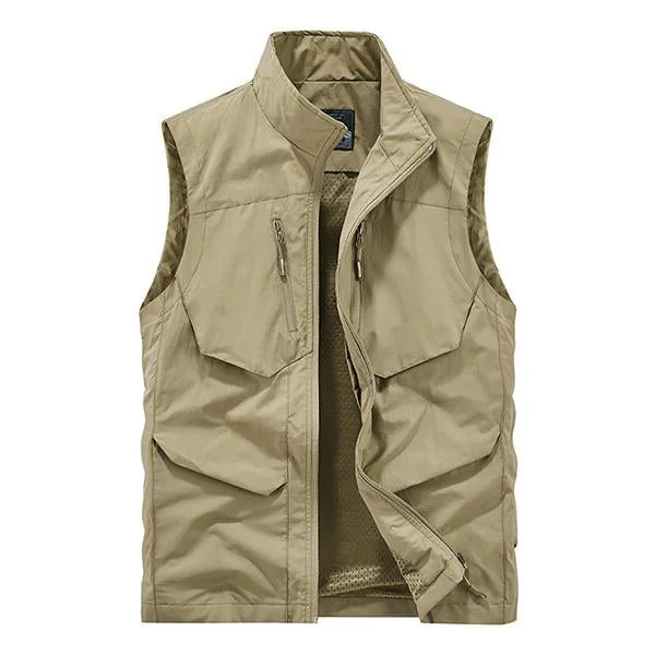 Men's Casual Mesh Multi Pocket Quick Dry Vest 48070387M