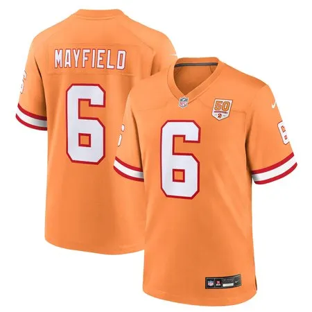 Men's Tampa Bay Buccaneers #6 Baker Mayfield  Creamsicle 50th Season Game Jersey