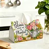 DIY Diamond Art Tissue Box Holder Plant PULeather Diamond Art Desktop Organizer Resin Rhinestone Storage Organizers Gem Art Home Office Decor Craft Gift for Women