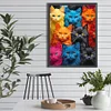 Diamond Painting-DIY Full Round Drill Colourful Cats