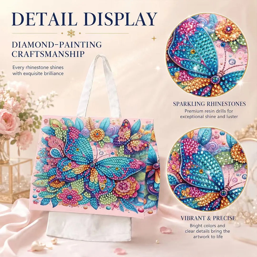 Diamond Tissue Organizer Exquisite Craftsmanship for Bathroom Bedroom Decor (Garden Butterfly)