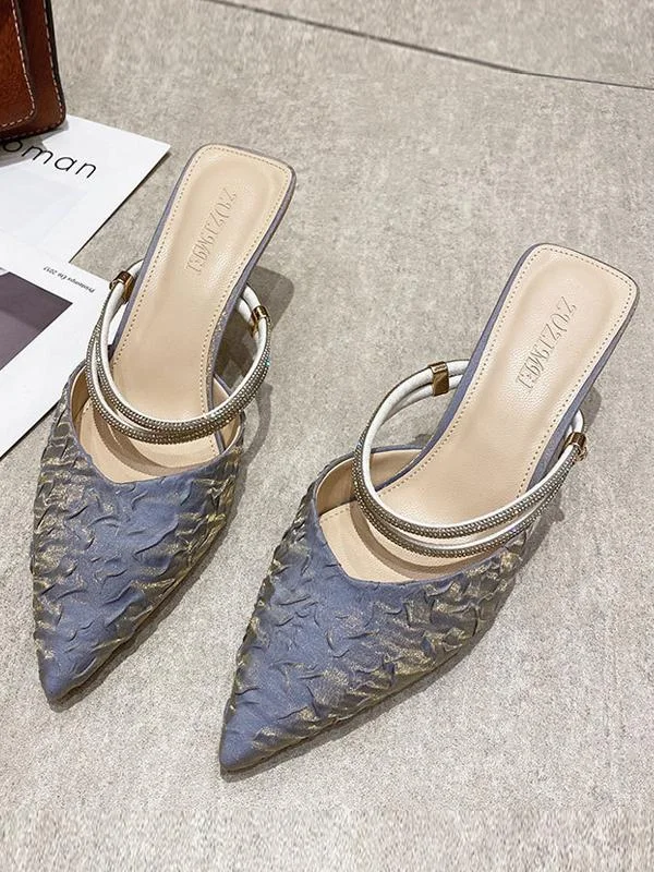 Fashion bag pointed stiletto two-wear high-heeled half slippers