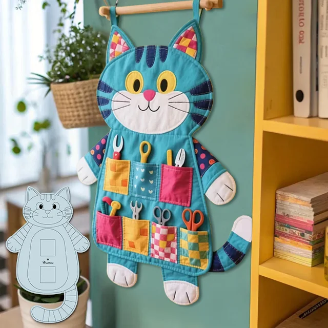 DIY Cat Wall Organizer Sewing Template - With Instructions