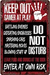 2pcs - Keep Out Gaming Progress Warning Vintage Metal Signs(12*16Inch)