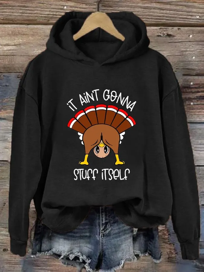 Women's Funny Turkey Print Hoodie 