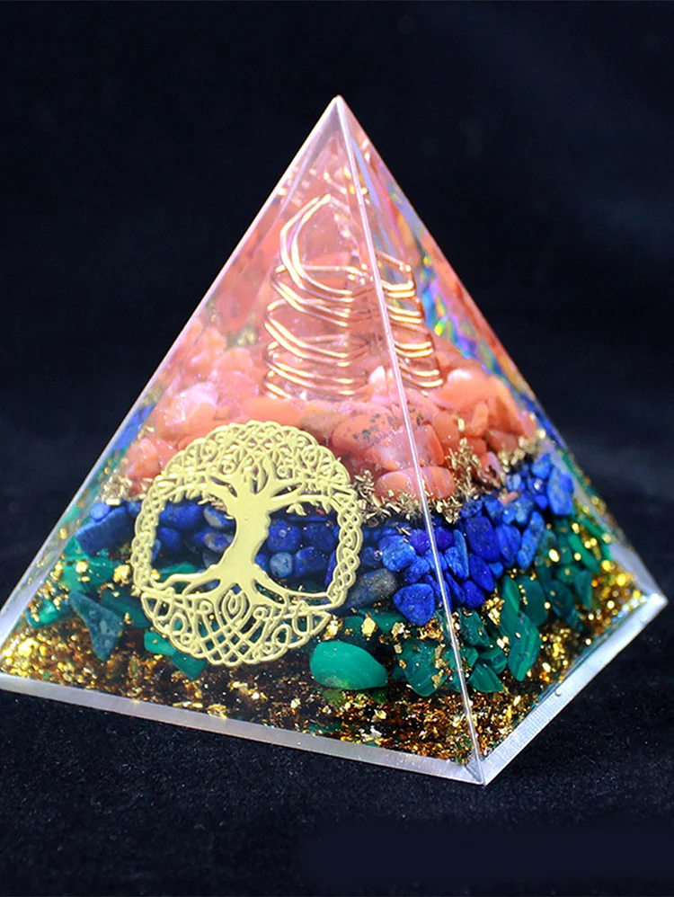 Crystal Crushed Stone Pyramid Acrylic Desktop Decoration Ornaments