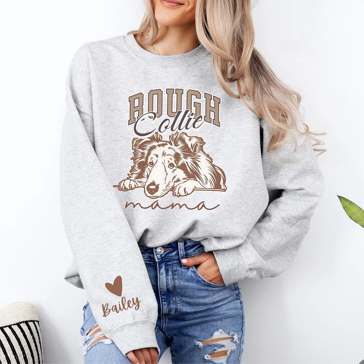 Custom Dog Mama Sweatshirt, Personalized Pet Portrait Printed T-shirt Hoodie