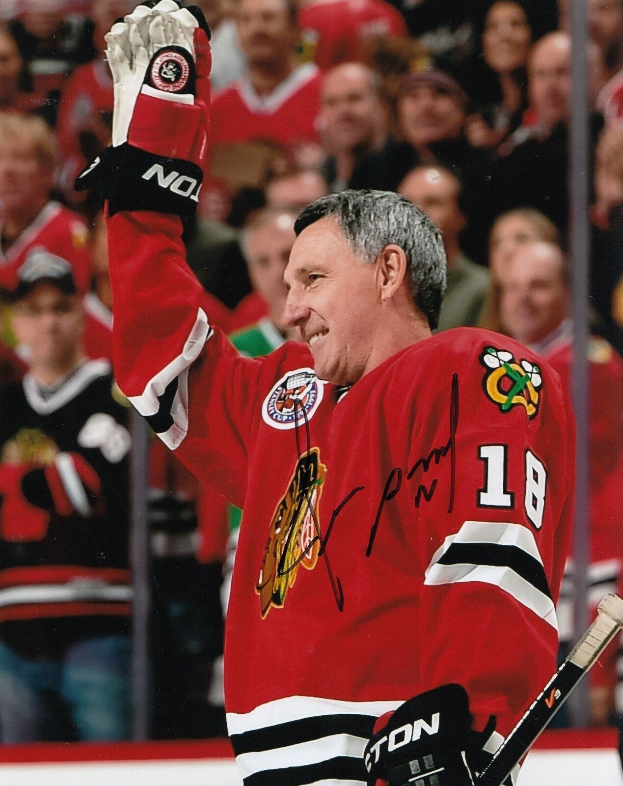 DENIS SAVARD signed (CHICAGO BLACKHAWKS) HOCKEY 8X10 Photo Poster painting W/COA #1