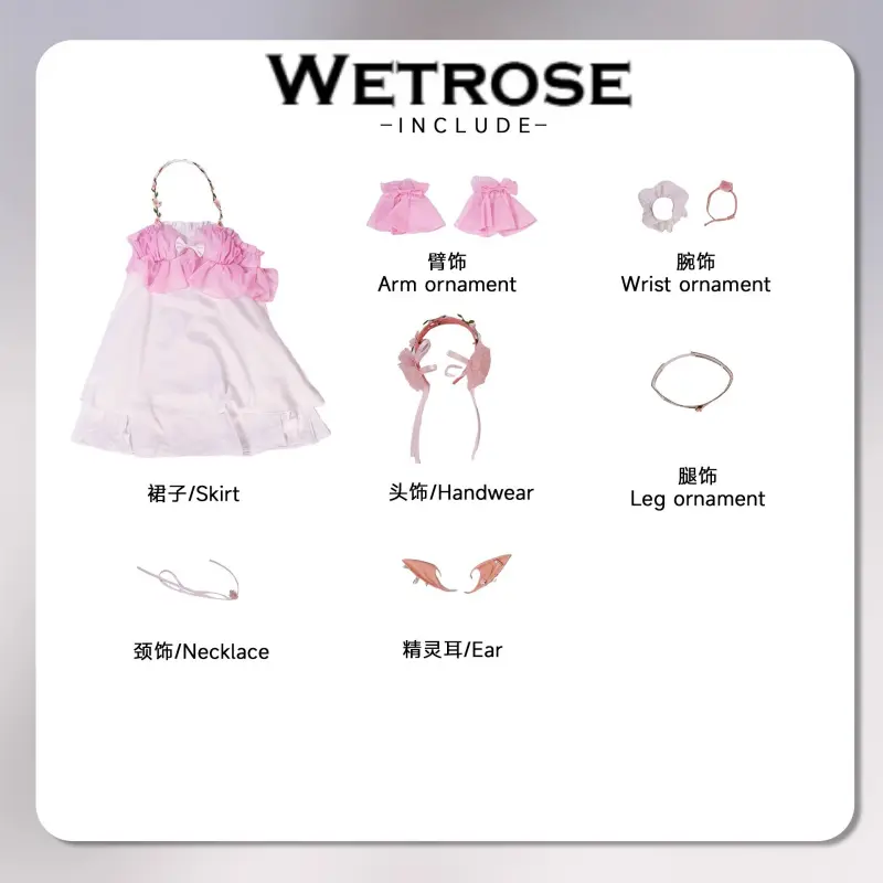 [Wetrose] Pre-Order Wuthering Waves Cartethyia Pink Dress Game Outfit Cosplay Costume