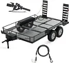 Metal Builder Kit 1/10 RC Trailer with Hitch Mount Receiver & Hauling Ropes for Crawler Cars Axial SCX10 D90 Wrangler TRX4 TRX6 Redcat GEN8
