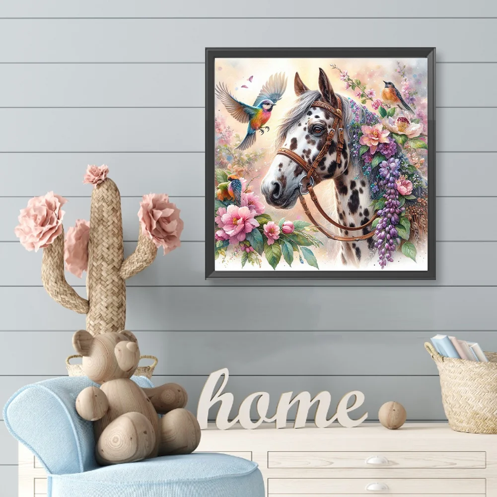 Diamond Painting - Full Round Drill - Flower Horse(Canvas|40*40cm)