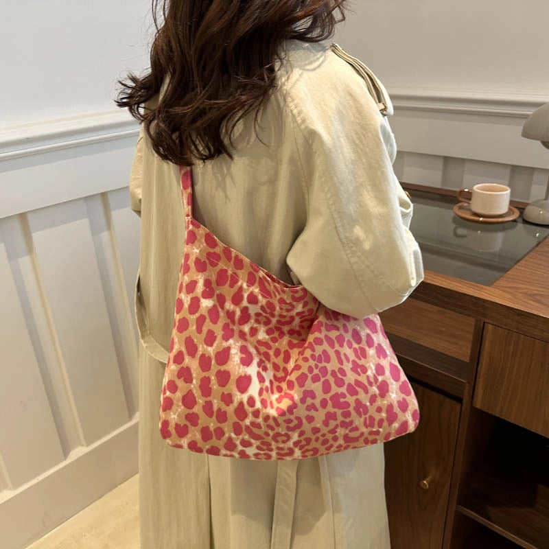 One-Shoulder Canvas Bag Female College Student 2024 Autumn Japanese And Korean Fashion Messenger Bag Large Capacity Western Style Niche Bag