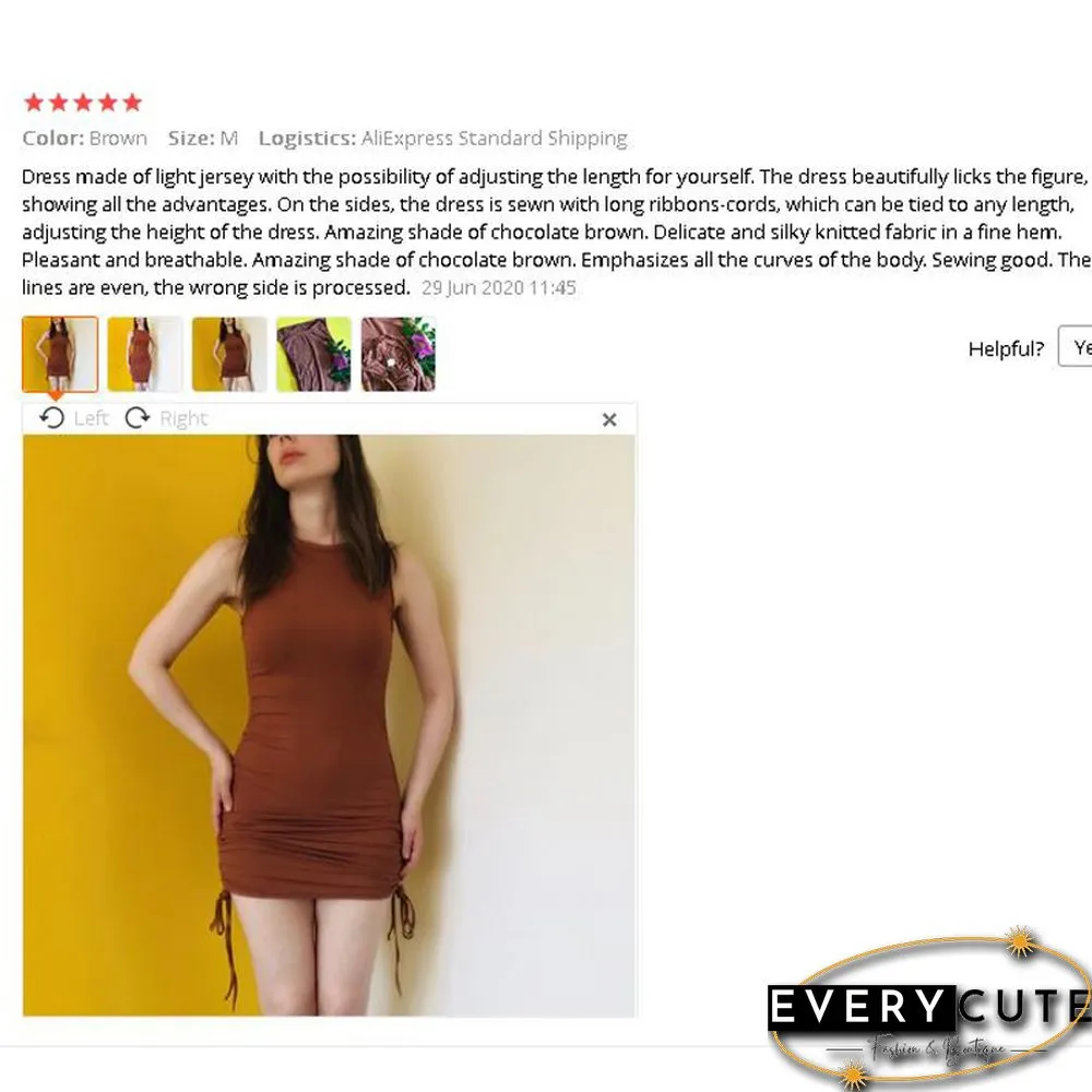 Hirigin Ribbed Mini Dress Women Off Shoulder