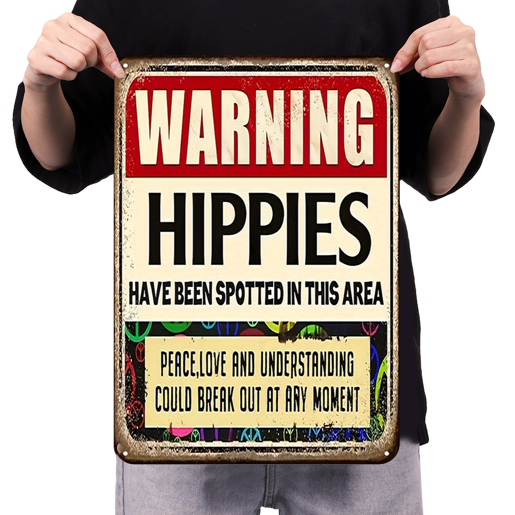 [Big Size]Warning Hippie - Metal Tin Signs(12*16Inch)