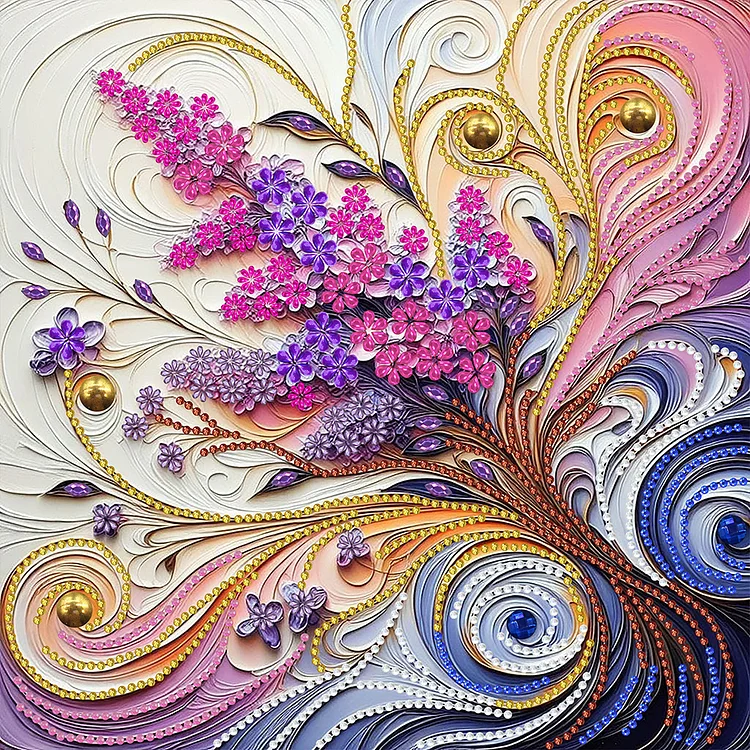 Partial Special-shaped Diamond Painting - Blooming Flowers 30*30CM