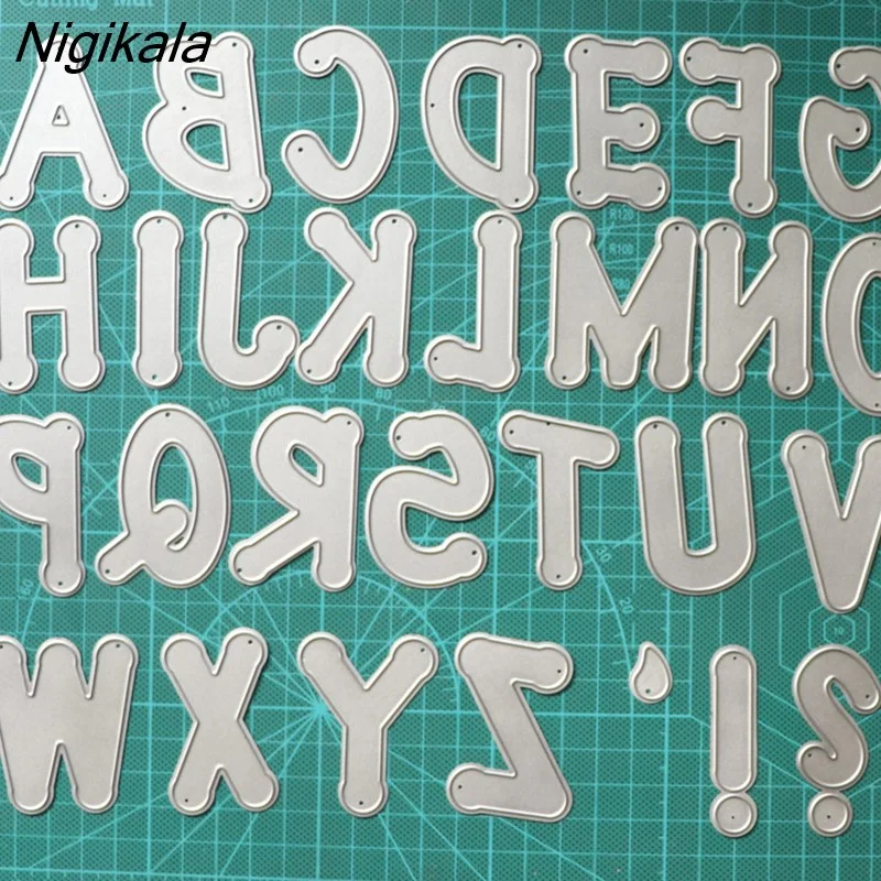 Nigikala Big Alphabet Set Die Cut Letter Metal Cutting Dies Stencil Scrapbooking Embossing 2023 New Christmas Craft Stamps And Dies