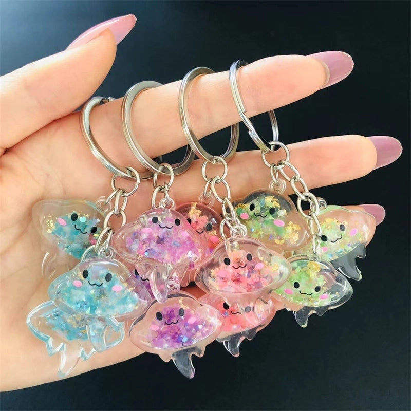 IG Style Jellyfish Resin Epoxy Bag Pendant Keychain