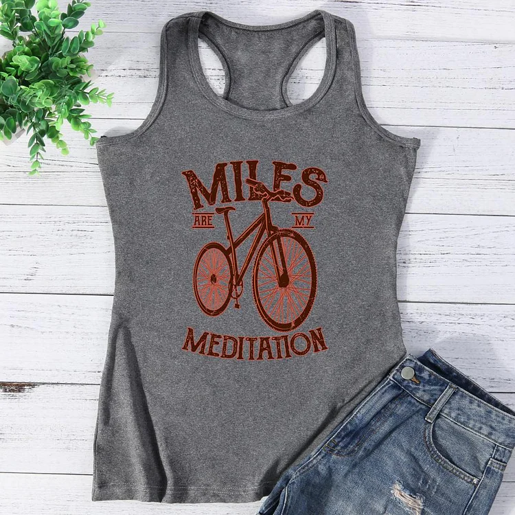 MILES FOR MEDITATION Bike Gift For Cyclists Vest Top-Annaletters