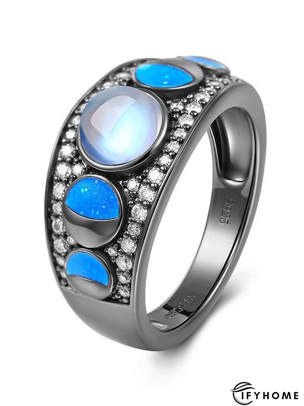 Moonstone Opal Star Gradient Diamond Ring | IFYHOME