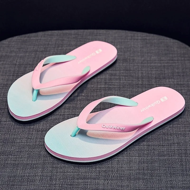 Net Celebrity Flip Flops Women Wear 2021 New Summer Fashion Non-Slip Soft Bottom Bathroom Clip Drag Seaside Holiday Beach Shoes
