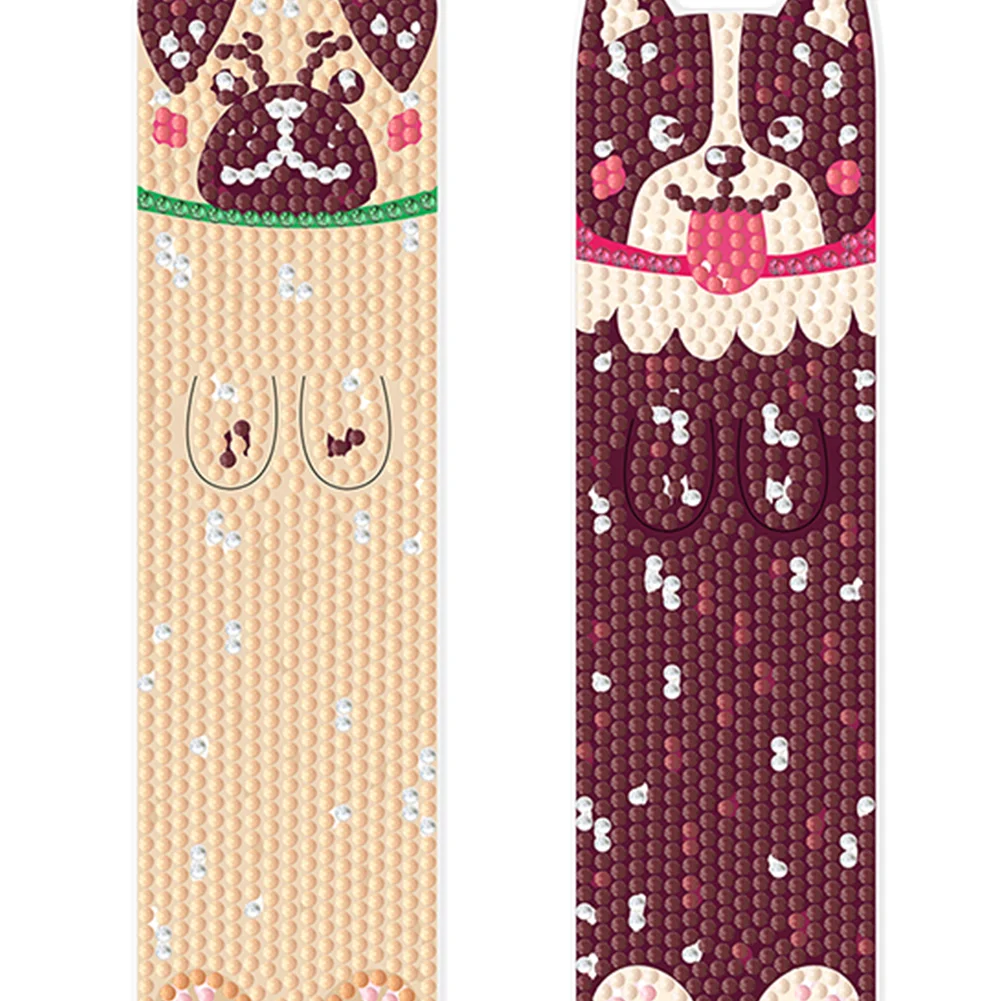 4Pcs Dog DIY Diamond Painting Bookmarks Making Kit Diamond Art Bookmark