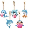 5Pcs DIY Diamond Painting Dolphin Keychain