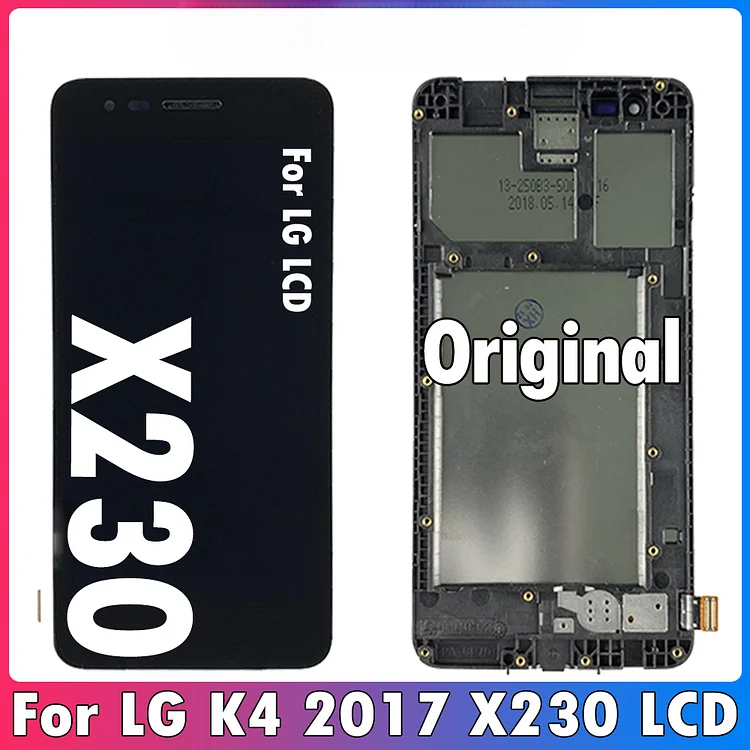 5.0" Original For LG K4 2017 LCD Display Touch Screen Digitizer Assembly With Frame For LG K7 2017 X230 LCD Screen Replacement