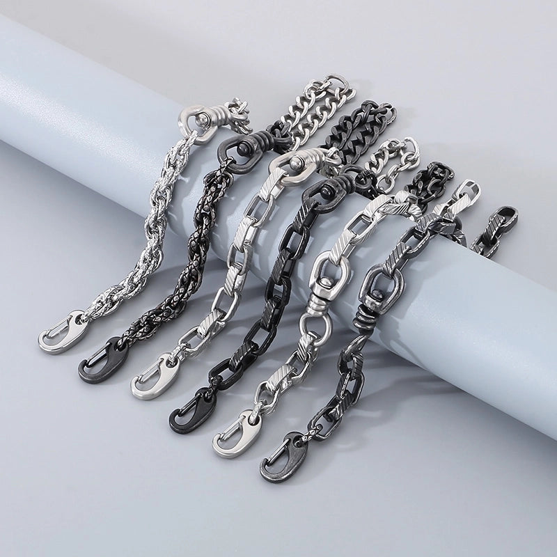 Minimalist Geometric 304 Stainless Steel Cuban Link Chain Curb Chain Bracelets In Bulk