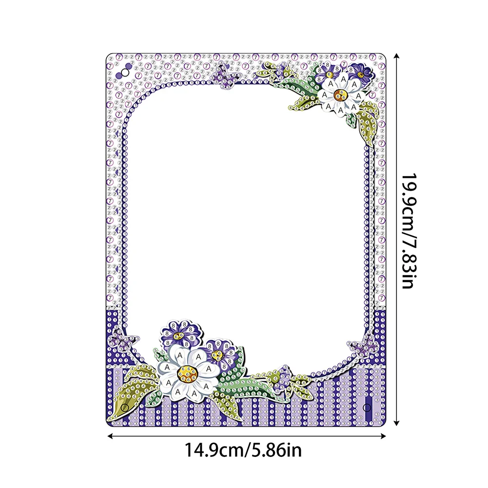 5D DIY Flower Purple Floral Special Shape Diamond Painting Photo Frame Home Decor