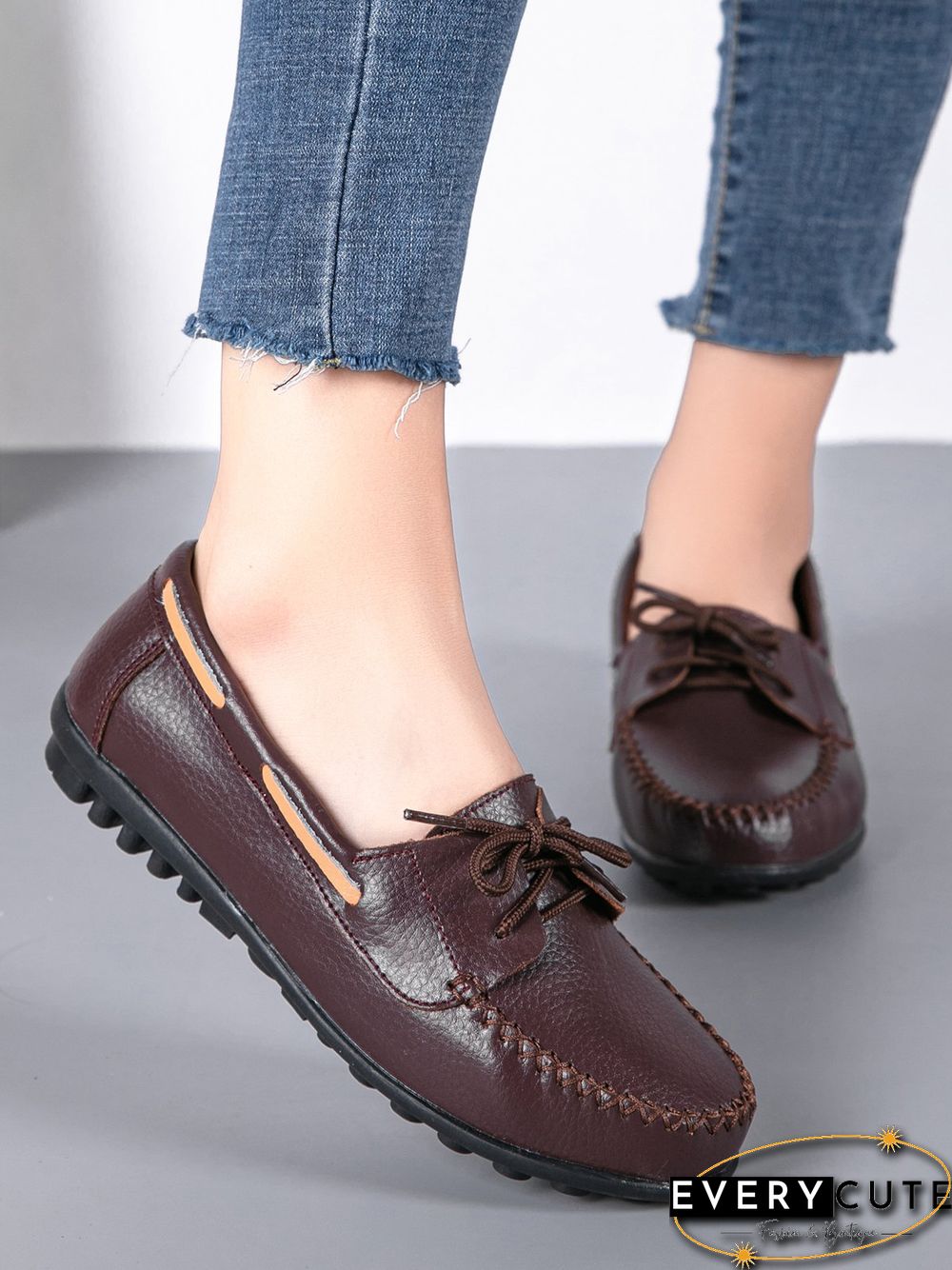 Retro Casual Simple Lace-up Flat Shoes