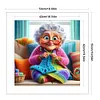 Grandma Knitting A Sweater-11CT Stamped Cross Stitch 50*50cm/19.69*19.69in