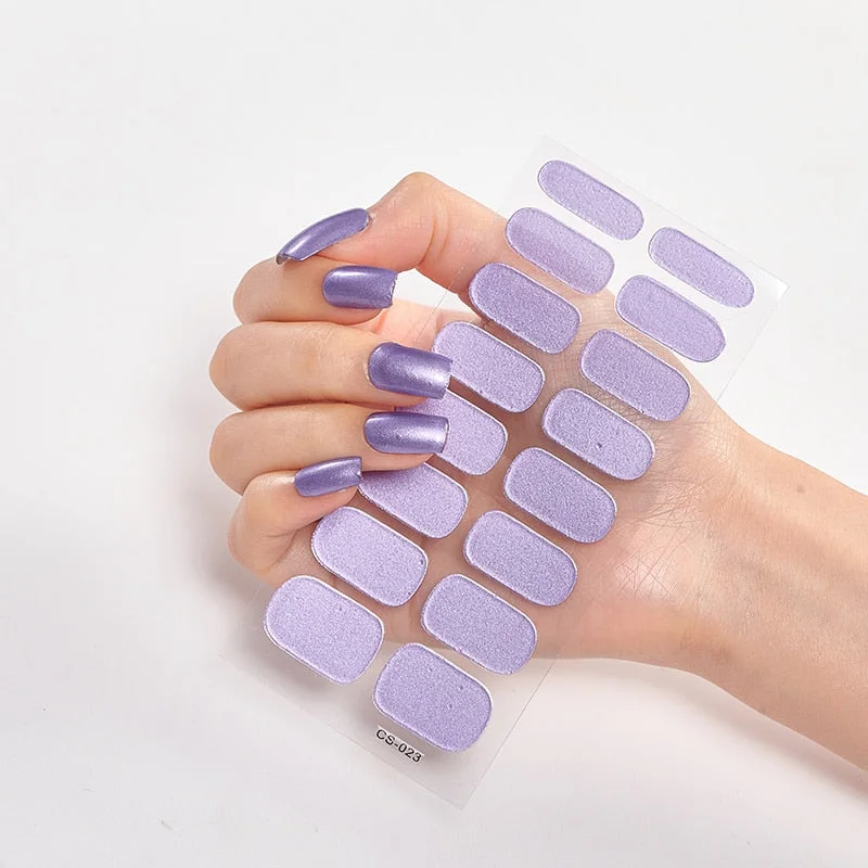 Full Cover Nail Stickers Manicure Decoracion Pure Solid Color Nail Wraps DIY Nail Sticker set Nail Accesoires Nailart Sticker