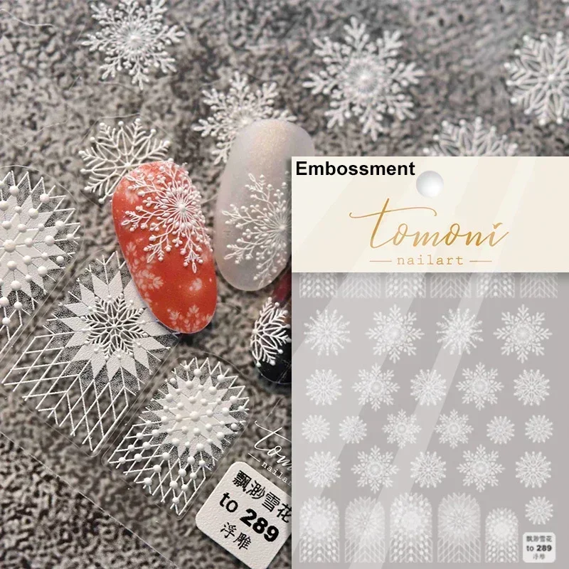 Cncures Short Spring Nails – Blue Moon & Snowflake Winter Nail Art Decals  