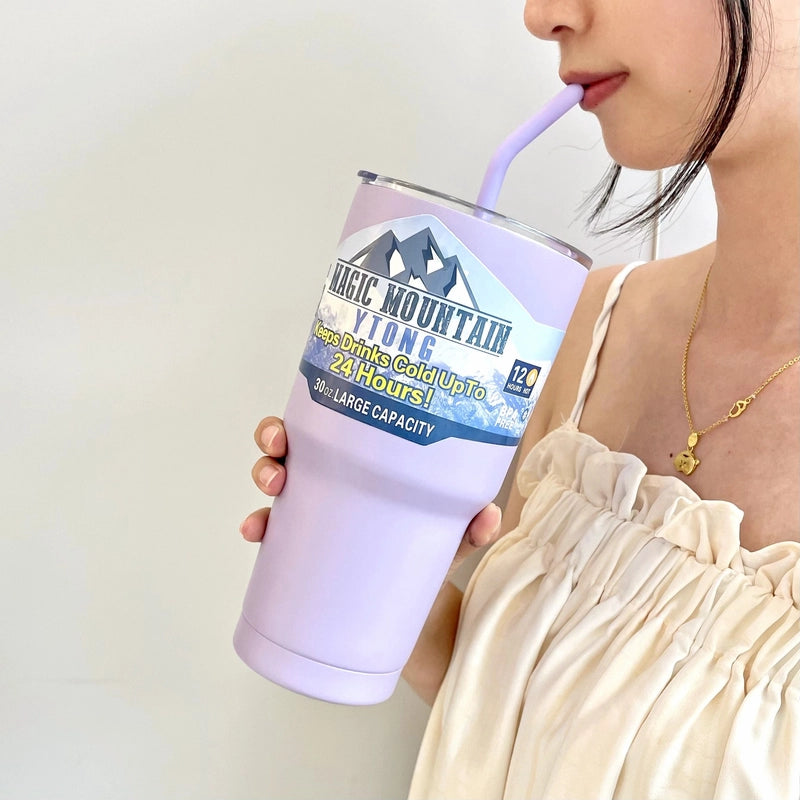 Casual Solid Color Stainless Steel Thermos Cup