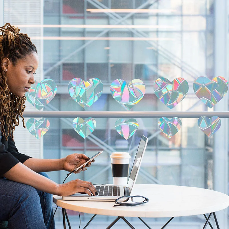 24 Style Window Decoration Film Rainbow Prism Heart Decals Home Decor Living Room Bathroom Balcony Electrostatic Glass Sticker