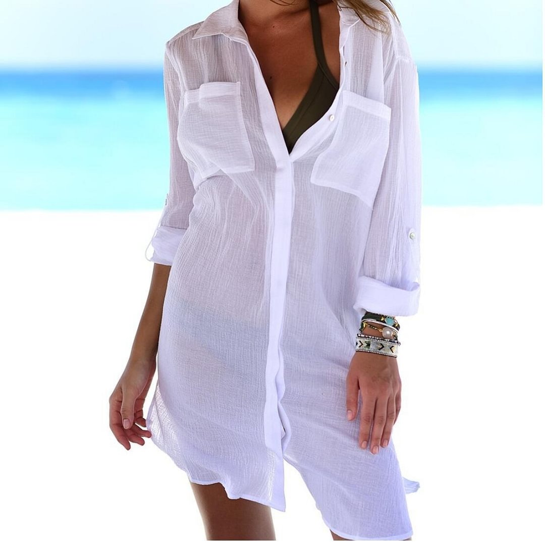 Linen bikini blouse