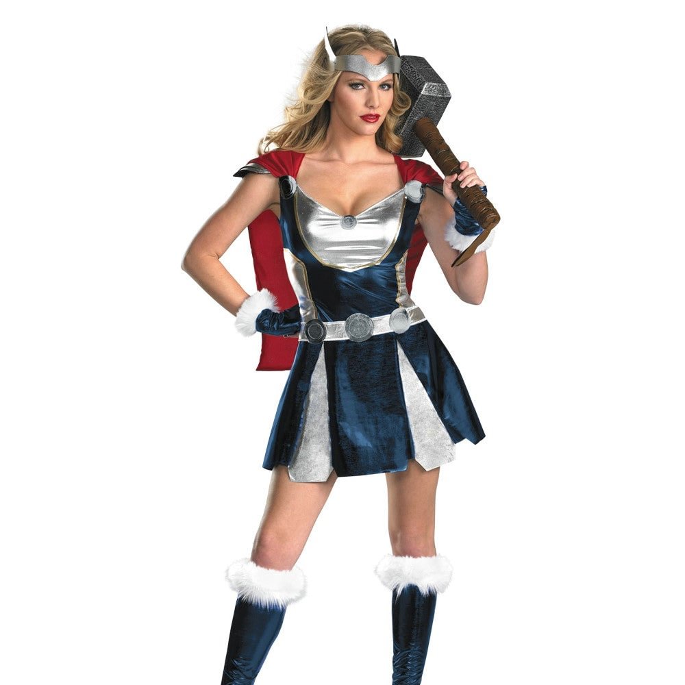 Superhero Thor Women Dress Sexy Lady Halloween Party Cosplay Costume-Pajamasbuy