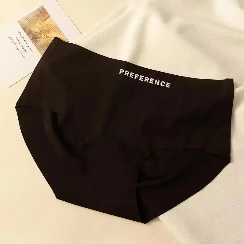 Gamehomew Seamless Panties for Women Ice Silk Mid Waist Stretch Underwear Fitness Sports Lingerie Sexy Female Underwears Invisible Briefs